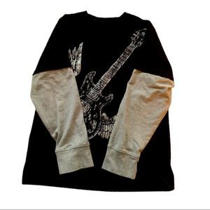 Gymboree Boy guitar long sleeve black shirt size10